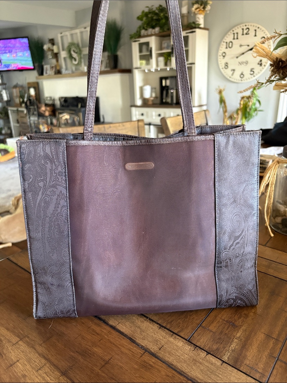 Etro Milano Brown Paisley-Pane Tote Bag